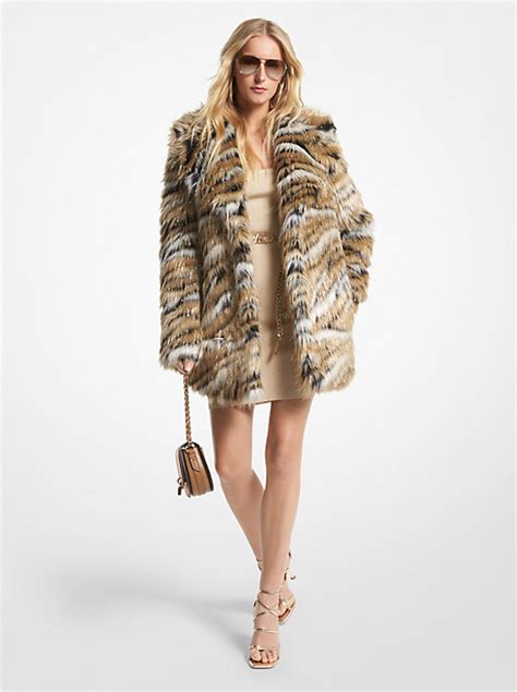 michael kors jackets racoon fur|Metallic Tiger Jacquard Faux Fur Coat .